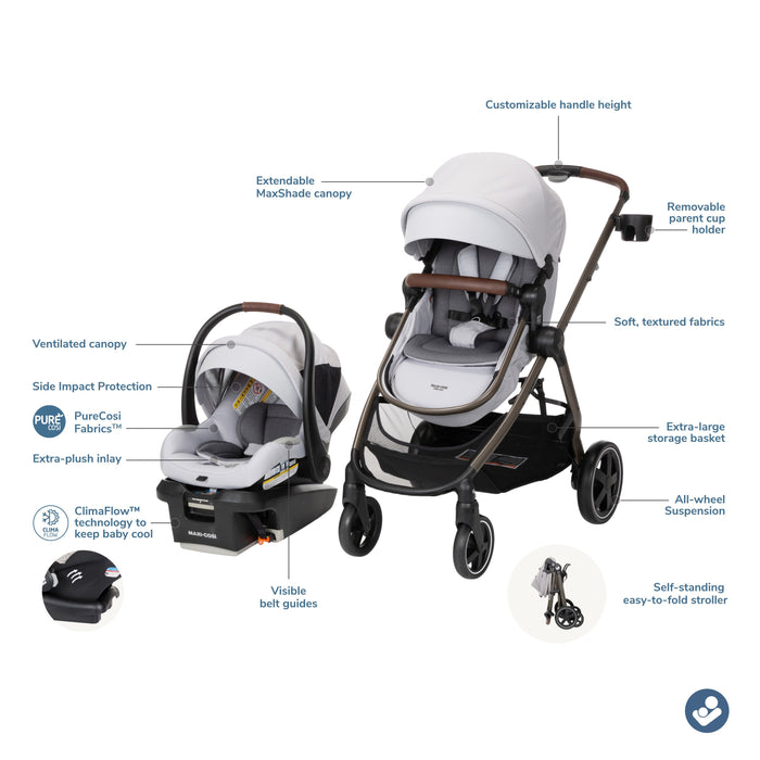 maxi cosi cup holder Maxi-Cosi Zelia Luxe+ 5-in-1 Modular Travel System