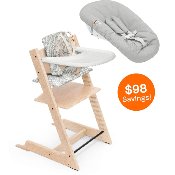 Stokke Tripp Trapp High Chair² with Cushion, Newborn Set + Stokke Tray