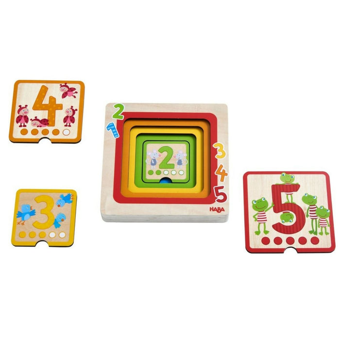 HABA Wooden Layering Puzzle Counting Friends