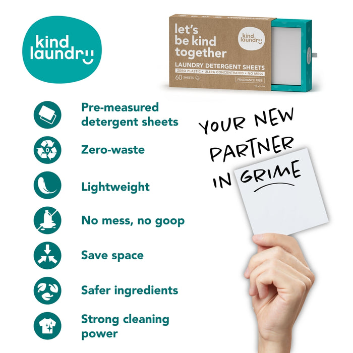 Kind Laundry Zero Waste Laundry Detergent Sheets (Fragrance-Free)