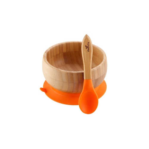 Avanchy Organic Bamboo Suction Baby Bowl + Spoon