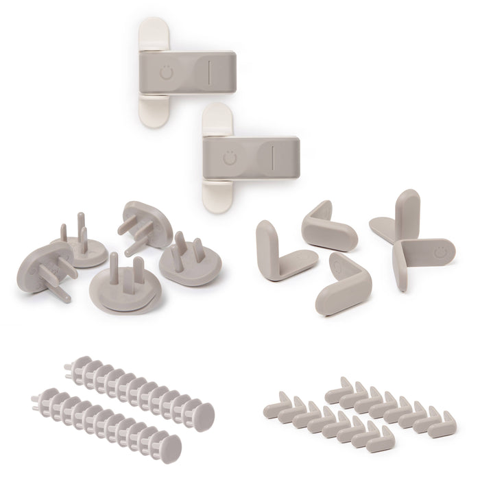 Ubbi Safety Bundle, 54 Piece Set - Taupe