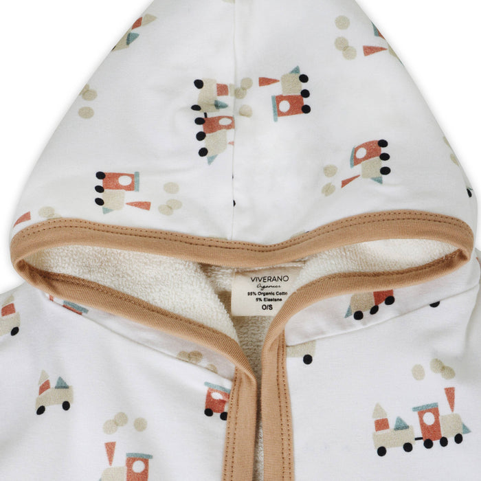 Train Hooded Baby Bathrobe (Organic Cotton)