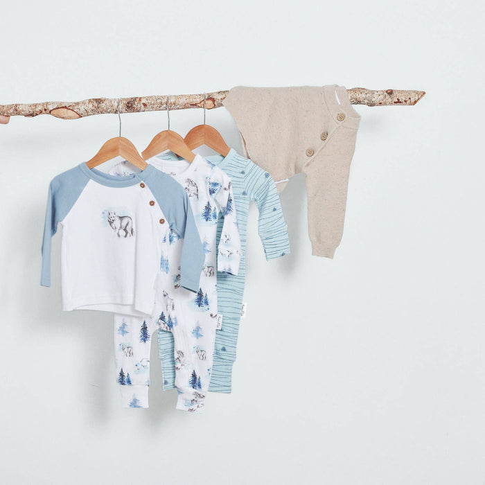 Aster & Oak Snow Wolf Print LS Tee