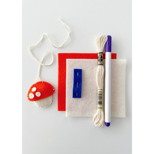 Fair Play Projects Mushroom Secret Pocket Necklace Kit (Red/Nasturtium)