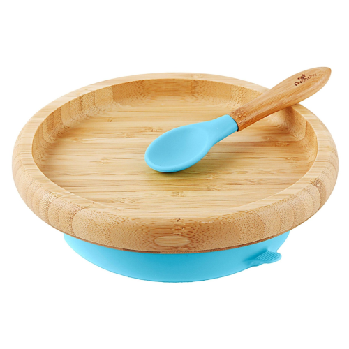 Avanchy Bamboo Suction Classic Plate + Spoon