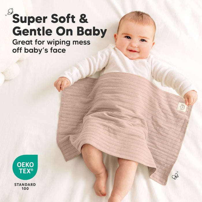 6-Pack Shea Baby Burp Cloths for Girls & Boys, 100% Cotton
