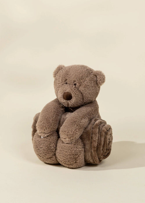 Coco Village Bear Plush Toy Snuggling Blanket
