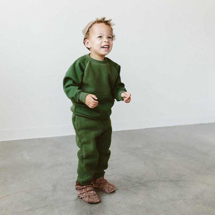 Sherpa Kids L/S Two-Piece Sweatsuit - Spruce