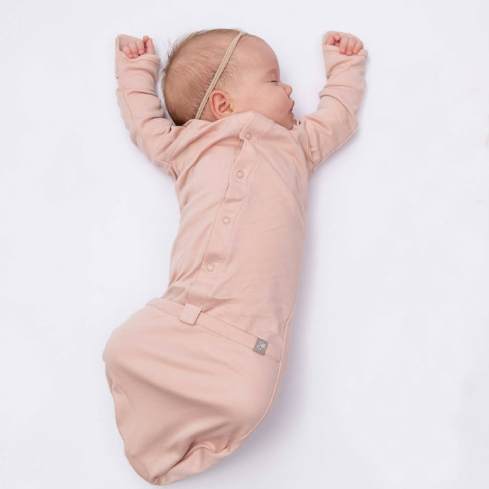 24 Hour Convertible Sleeper Baby Gown - Rose