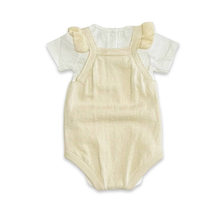 Viverano Organics Strawberry Embroidered Knit Baby Ruffle Romper Set (Organic)