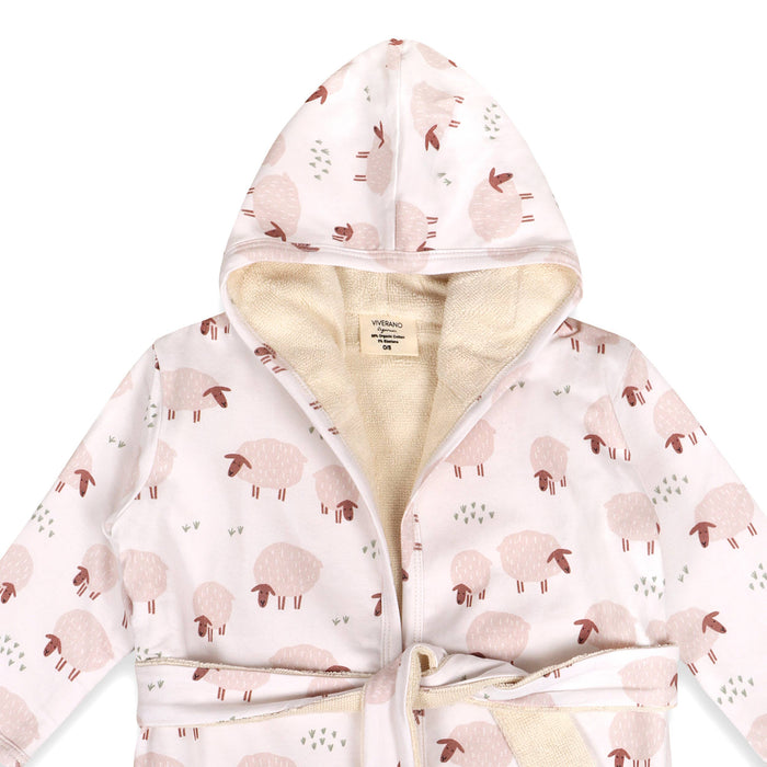 Sheep Baby Hooded Bathrobe (Organic Jersey)