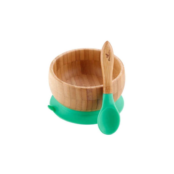 Avanchy Organic Bamboo Suction Baby Bowl + Spoon