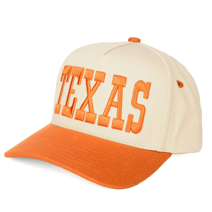 Retro Two Tone Cap - Texas - Orange/Beige