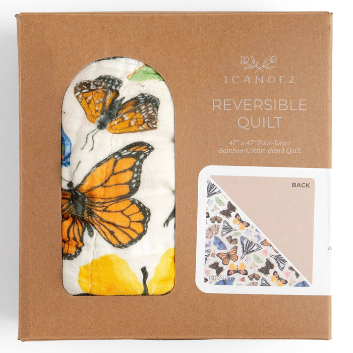 Flutter Friends Butterfly Reversible Baby Quilt