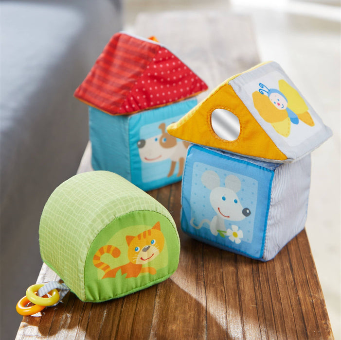 HABA Animal Discovery Cubes - Soft Sensory Stacking Blocks