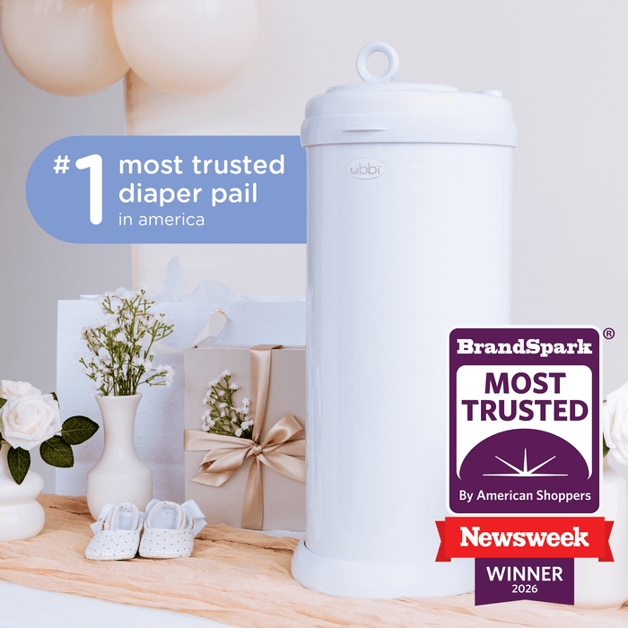 Ubbi Diaper Pail Gift Set, White