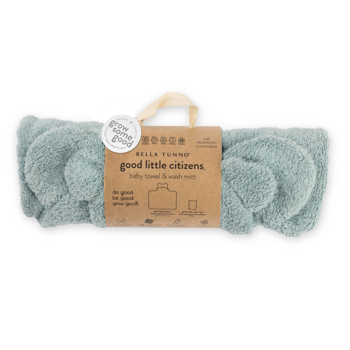 Hooded Towel + Wash Mitt Set Sunshine