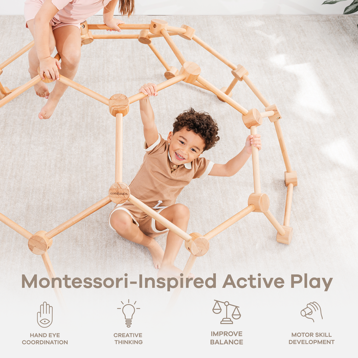 Wooden Toddler Play Gym, Montessori Climber by Comfy Cubs