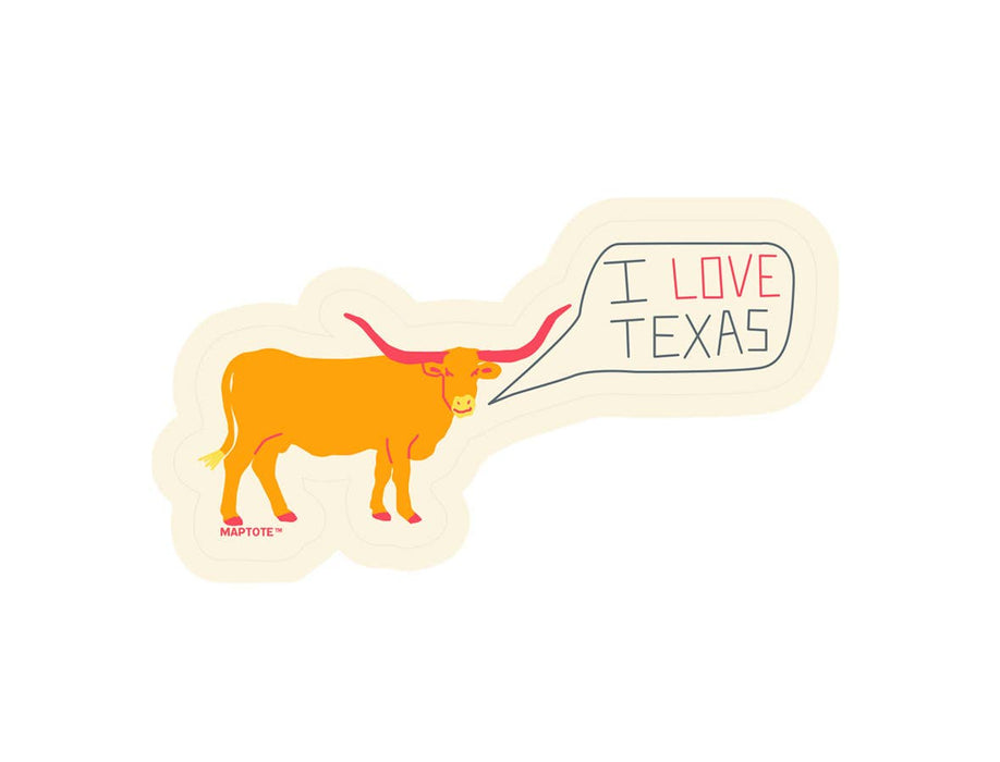 Maptote Texas Longhorn Sticker