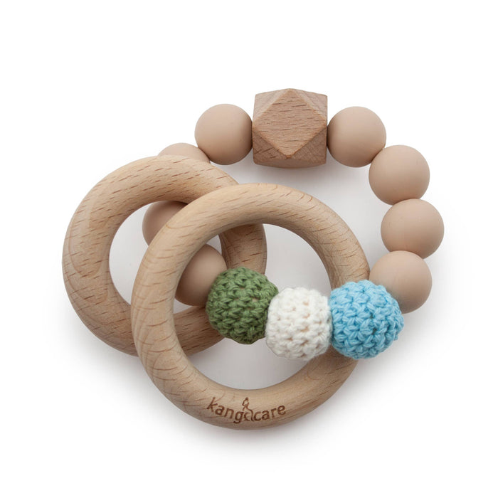 Kanga Care Silicone & Wood Crocheted Teething Ring