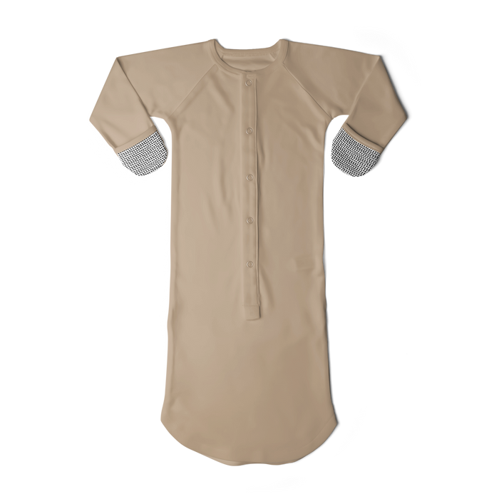 24 Hour Convertible Sleeper Baby Gown - Sandstone