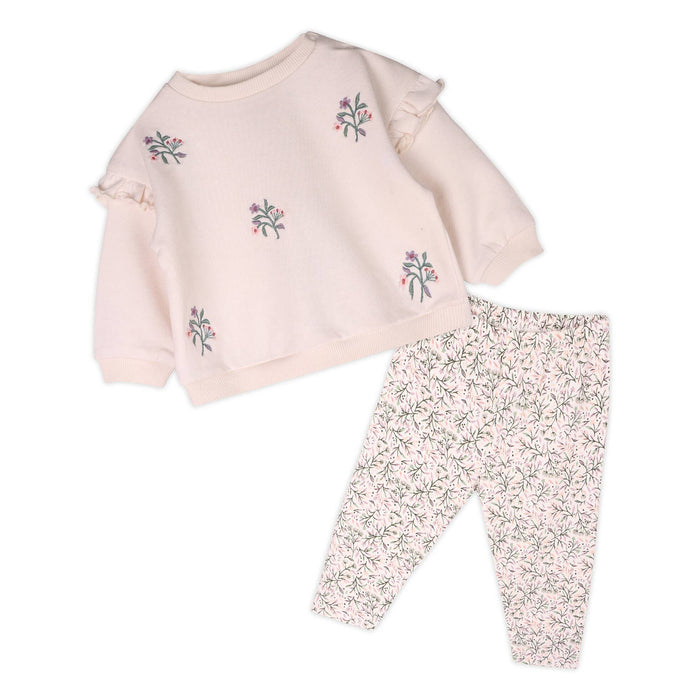 Viverano Organics Violet Bouquet Baby Sweatshirt & Legging Set -Organic Cotton