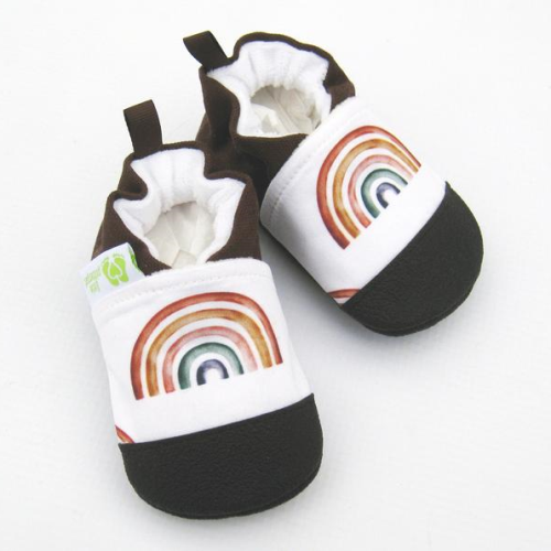 Little Pitterpat Scattered Rainbows Canvas Non-Slip Soft Sole Shoes