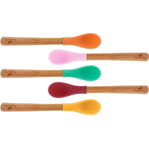 Avanchy Bamboo and Silicone Infant Spoons