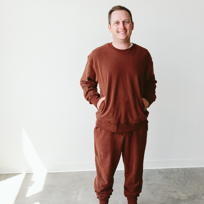 Adult Terry Sweatsuit Top - Redwood