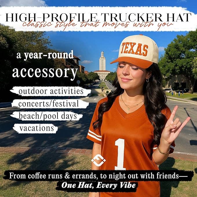 Retro Two Tone Cap - Texas - Orange/Beige