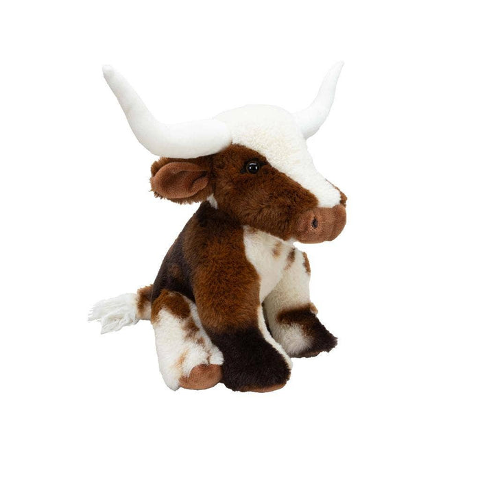 Mini Cream Brown Texas Cow Premium Soft Plush Toy