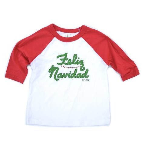 Kid Cactus Club Feliz Navidad Raglan