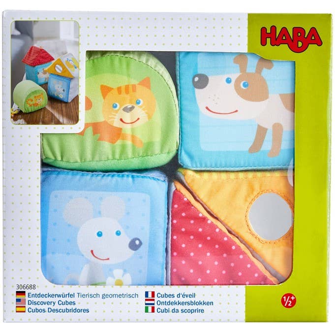 HABA Animal Discovery Cubes - Soft Sensory Stacking Blocks