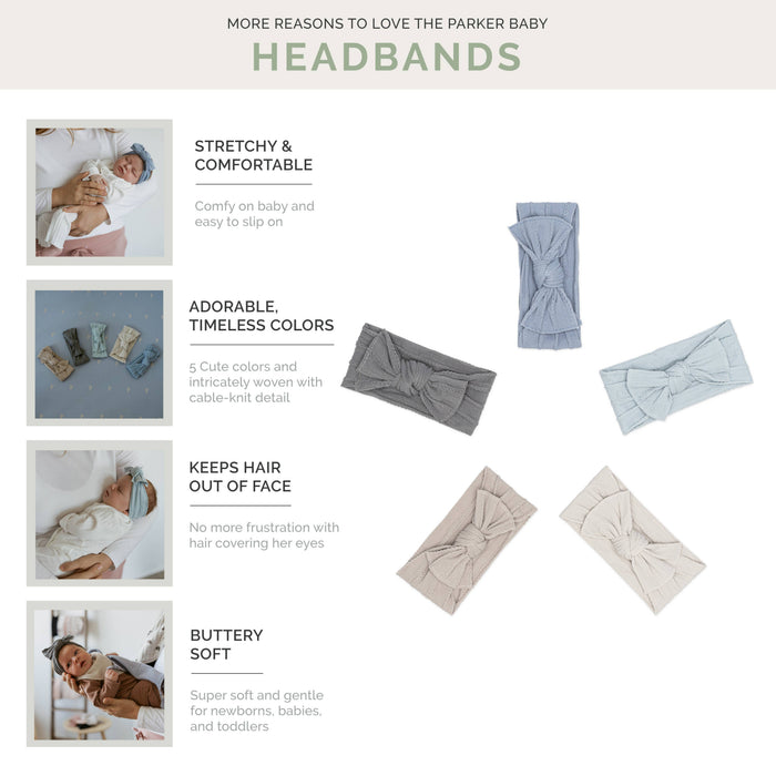 Stormy Set - Cable Knit Knotted Headbands - 5 Pack