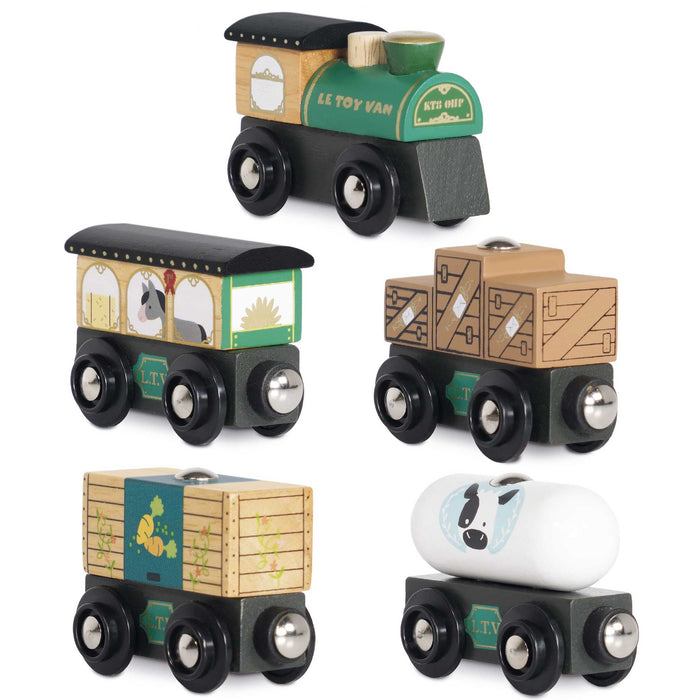 Le Toy Van Great Green Train & Goods Wagons