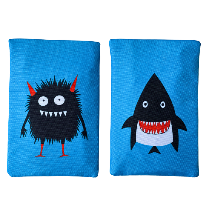 Gel Ice Packs in Fabric Sleeves 2-Pack - Monster & Shark