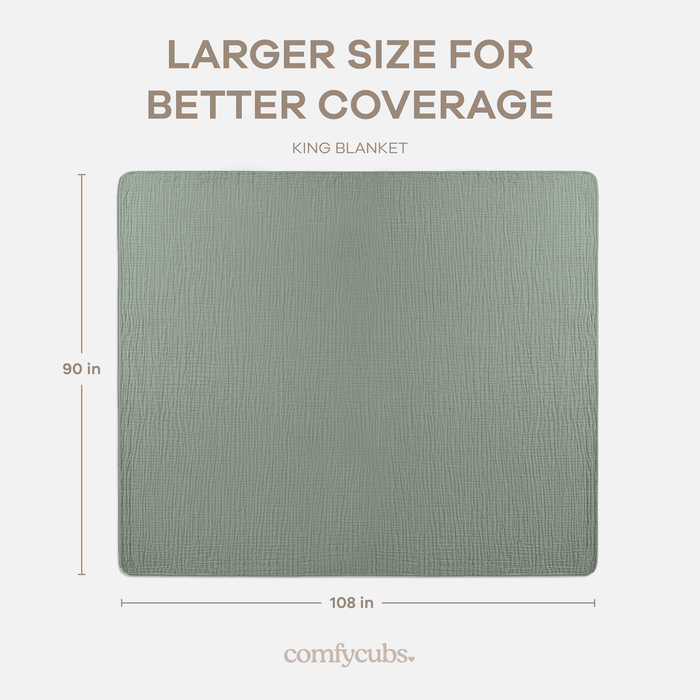 Muslin Blanket for Adults, 6-Layer Bedding by Comfy Cubs