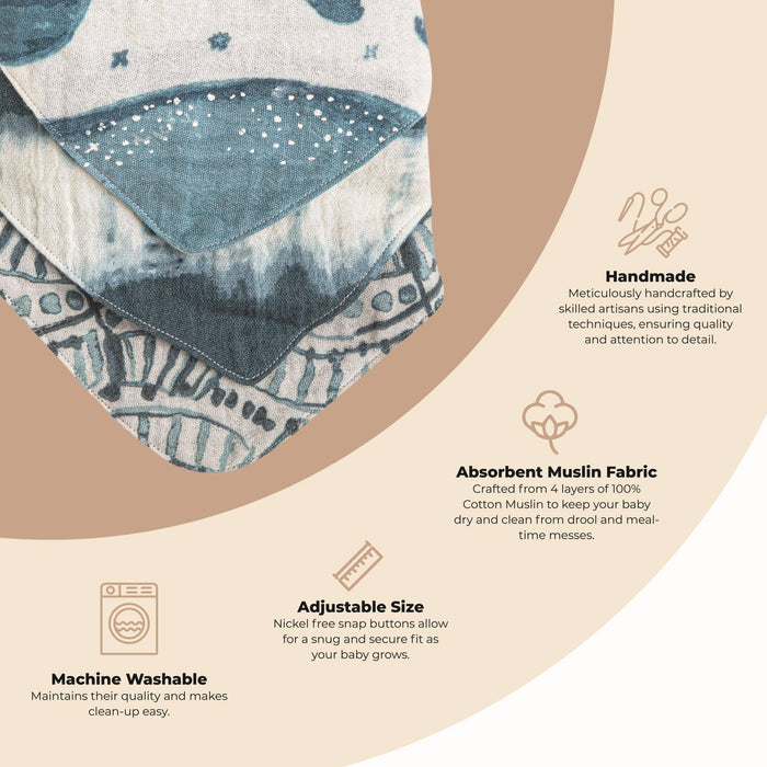 Caspian 3-Pc. Muslin Bib Set