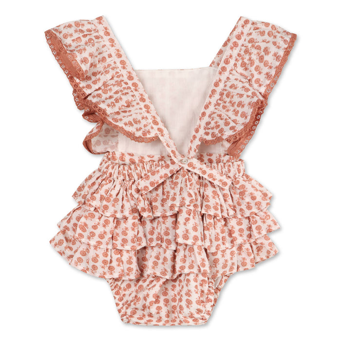 Viverano Organics Vienna Floral Printed Dotted Dobby Baby Romper (Organic)
