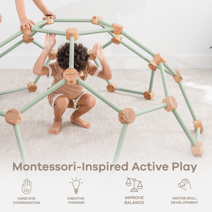 Wooden Toddler Play Gym, Montessori Climber by Comfy Cubs