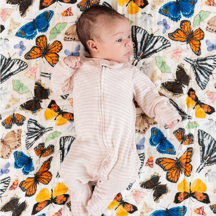Flutter Friends Butterfly Reversible Baby Quilt