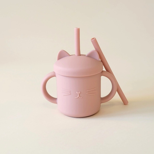 Minito & Co. Meow Double Handle Straw Cup