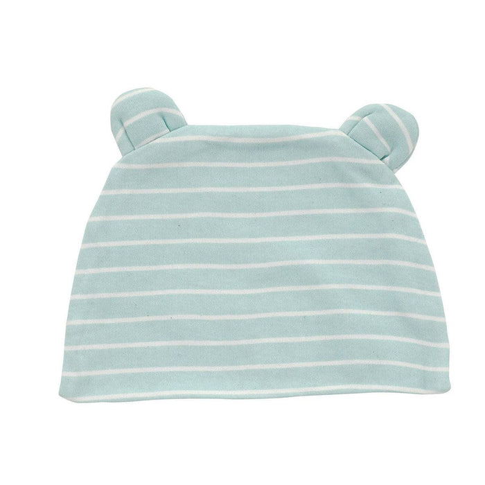 Silkberry Baby Organic Cotton Beanie - Stripe Arctic Blue