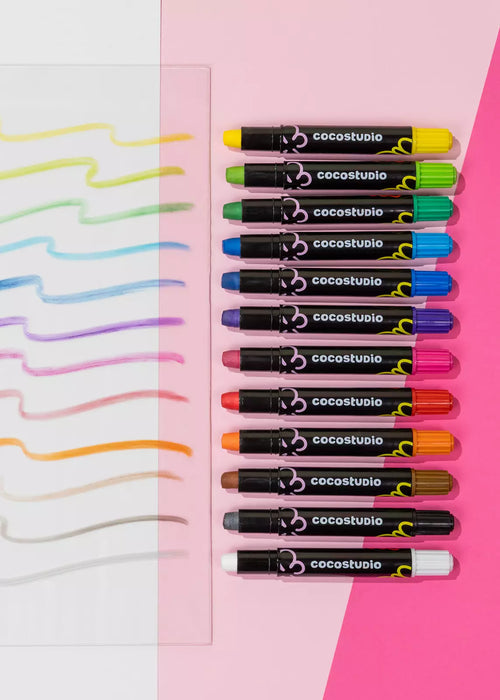 Coco Village Erasable Silky Window Crayons | 12 colors
