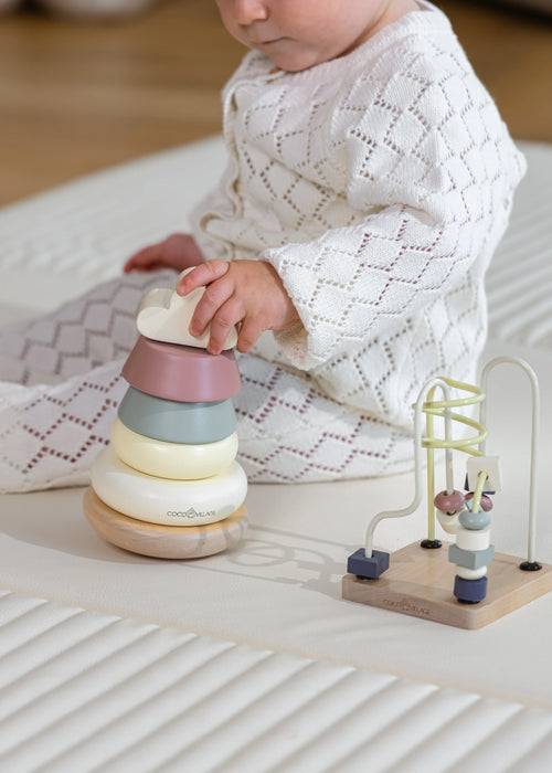 Coco Village Wooden Baby Toy Gifting Set Stacking Rings & Bead Maze