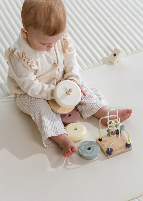 Coco Village Wooden Baby Toy Gifting Set Stacking Rings & Bead Maze