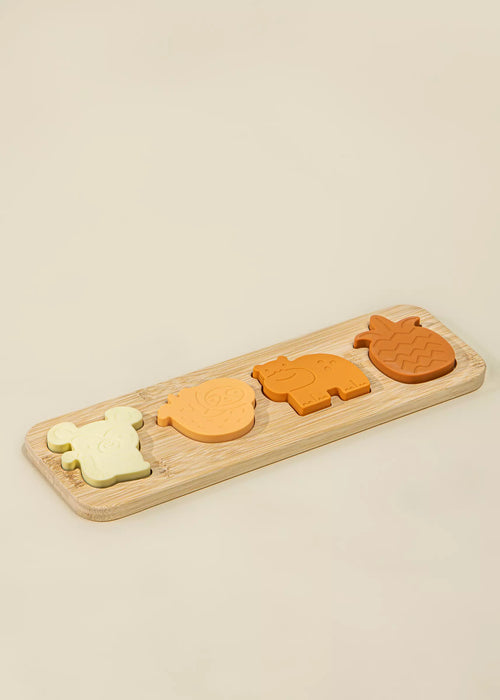 Coco Village Silicone Puzzle on Wooden Plate | Jungle