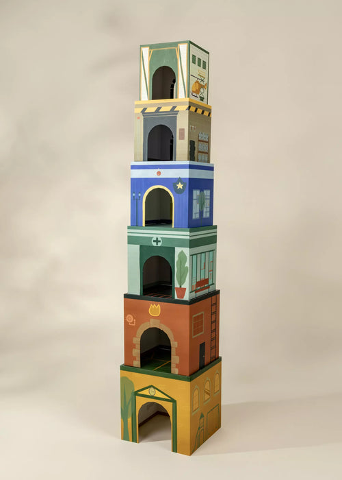 Coco Village Set of 6 Oversized Stacking Boxes | The Buildings