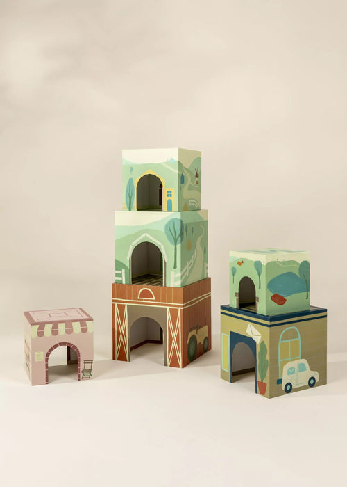Coco Village Set of 6 Oversized Stacking Boxes -The Countryside
